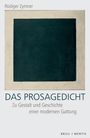 "DAS PROSAGEDICHT: Zu Gestalt und Geschichte einer modernen Gattung." Rechteckige Illustration in dunklen Farben.
