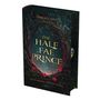 Buchtitel: "The Half Fae Prince" von Emberly Ash. Untertitel: "Gute Hexen gibt es nicht". Dunkles, mystisches Cover mit Blumen.