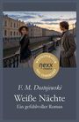 F. M. Dostojewski, Weiße Nächte, Ein gefühlvoller Roman. Zwei Personen auf einer Brücke bei Sonnenuntergang, elegantes 19. Jh.
