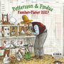 „Pettersson & Findus Familien-Planer 2027“. Ein Mann mit Hut beobachtet Hühner; eine Katze in Latzhose zeigt auf ein Huhn.