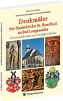 "Denkmäler der Marktkirche St. Bonifacii zu Bad Langensalza. Fotos von Skulpturen, Wappen und der Kirche auf einem Buchcover."