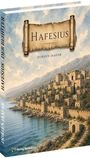 „Hafesius“ von Doreen Jaafar. Illustration einer Küstenstadt mit Bergen im Hintergrund. Verlag Rockstuhl.