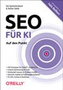 Text: "SEO FÜR KI: Auf den Punkt. GEO-Strategien, Content-Optimierung, Sichtbarkeit, Autorität. Herausgegeben von Felix Beilharz." Zentrales violettes Zielscheibenmuster.