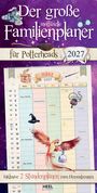 Ein Kalender für Potter-Fans. Text: März 2027, inklusive 2 Stundenplänen. Magische Illustrationen mit Phönix und Zug.