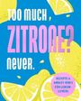 "Too much Zitrone? Never. Rezepte & Amalfi-Vibes für Lemon-Lovers." Illustration mit Zitronenscheiben und blauem Hintergrund.