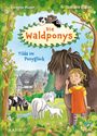 "Die Waldponys" und "Tilda im Ponyglück". Illustration: Mädchen mit Pony, im Hintergrund ein Fachwerkhaus und weitere Ponys.