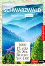 Text: "SCHWARZWALD Reiseführer spezial", "1000 PLACES TO SEE BEFORE YOU DIE", "E-Book inside". Hintergrund: Waldlandschaft.