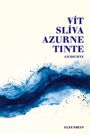 Text: "Vít Slíva, Azurne Tinte, Gedichte, Elfenbein". Abstrakte Wellenform in blau auf weißem Hintergrund.