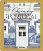 „Charming Portugal“ und „HEIDE CHRISTIANSEN“ auf einem kunstvollen Gebäude mit blauen Kacheldetails und weißen Türen.