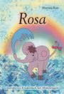 "Rosa" von Martina Kast. Interaktives Kinderbuch mit Malvorlagen. Illustration: Ein rosa Elefant spritzt Wasser.