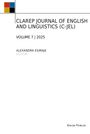 CLAREP JOURNAL OF ENGLISH AND LINGUISTICS (C-JEL), Volume 7, 2025, Alexandra Esimaje, Editor. Logo mit Farbquadraten oben links.