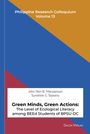 "Philippine Research Colloquium Volume 13. Green Minds, Green Actions: ... BEEd Students of BPSU-DC." Farbiges, geometrisches Cover.