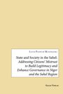 Titel: "State and Society in the Sahel: Addressing Citizens’ Mistrust to Build Legitimacy and Enhance Governance in Niger and the Sahel Region" von Louis Pasteur Musongera, Galda Verlag. Beigefarbener Hintergrund mit zentralem weißen Rechteck.