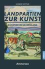 Oben: "NORBERT GÖTTLER". Groß: "LANDPARTIEN ZUR KUNST". Unten: "KÜNSTLER IM BAUERNLAND". Darunter: "Ammersee". Illustration: Landschaft mit Menschen und Kühen.