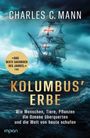 Text: »DAS BESTE SACHBUCH DES JAHRES.«, CHARLES C. MANN, KOLUMBUS' ERBE, stürmisches Meer, Segelschiff mit Kreuzsegel.