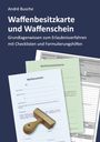 Titel: "Waffenbesitzkarte und Waffenschein". Informationen zur waffenrechtlichen Erlaubnis. Abgebildete Dokumente.