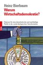"Heinz Bierbaum: Warum Wirtschaft" lautet der Titel. Unten eine Illustration von zwei Händen an einer Risikoskala.