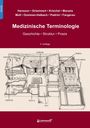 "Medizinische Terminologie", Autoren: Hansson et al., 3. Auflage. Eine Zeichnung eines antiken Gebäudes mit lateinischen Begriffen.