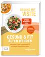 „GESUND MIT VISITE“, „SPIGEL Bestseller“, „GESUND & FIT ÄLTER WERDEN“, „ARD GESUND“. Ein Teller mit Salat, Logo unten.