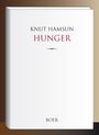 Text: Knut Hamsun, Hunger, BOER. Darstellung eines schlichten Buchcovers mit weißem Hintergrund.