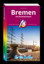 „Bremen mit Bremerhaven“ von Sven Bremer, Michael Müller Verlag. Hafenansicht mit Segelschiffen bei Sonnenuntergang, Logo.