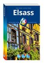 Cover des Reiseführers "Elsass", Michael Müller Verlag, zeigt ein Fachwerkhaus mit gelben und blauen Wänden.