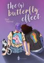 "the (y) butterfly effect", Stef Hemmel. Zwei Personen von hinten, eine hat einen Einhorn-Rucksack, die andere ein Regenbogen-T-Shirt.