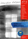 Text: Titel "Verlorene Bibliotheken". Autoren-, Herausgeber- und Künstlerliste; Logo "Verlagsprämie des Freistaats Bayern".