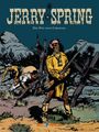 "Jerry Spring: Der Weg nach Coronado" Illustration mit drei Männern in wilder Landschaft, einer mit Gewehr im Vordergrund.