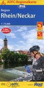 : ADFC-Regionalkarte Region Rhein/Neckar, 1:75.000, mit Tagestourenvorschlägen, reiß- und wetterfest, E-Bike-geeignet, GPS-Tracks Download, KRT
