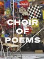 „JIM DINE“, „CHOIR OF POEMS“, „STEDL / KUNSTHAUS GÖTTINGEN“. Bunte, abstrakte Kunst mit Stuhl und Metallrahmen.