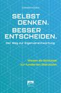 "SELBST DENKEN. BESSER ENTSCHEIDEN. Der Weg zur Eigenverantwortung" auf blauem geometrischem Muster, Logo unten.