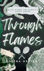 "Blue Ridge University Book Three: Through the Flames"; Illustrationen: Schlangen, Tennis-Schläger, Football, Mandala.