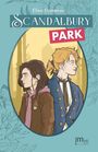 "Scandalbury Park" von Ellen Damerau. Zwei Personen im Profil, eine mit Regenbogen-Pin, die andere in historischer Kleidung.