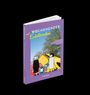 Buchcover: "Wochenender mit Enkelkindern". Bunte Illustration: Familie schaut auf gelben Spielplatz. Bäume im Hintergrund.