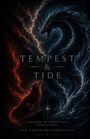 "Tempest & Tide", "Some bonds are forged in love, others in blood.", "The Undertow Chronicles". Wolf und Drache aus Lichtwellen.