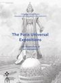 "PASSAGES Online, The Paris Universal Expositions. Statue im Hintergrund, alte Stadtansicht mit Fluss."
