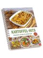 „KARTOFFEL-HITS: Klassisch, kreativ & einfach gut“ steht auf einem Spiralbuch. Zeigt gratinierte Kartoffeln und Gerichte.