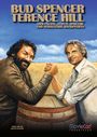 Eine Illustration zeigt zwei Männer beim Armdrücken. Text: "Bud Spencer Terence Hill – vier Fäuste, flotte Sprüche und schallende Backpfeifen."