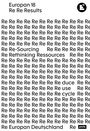Text: Europan 18, Re Re Results, Re-Sourcing, Rethinking Ressourcen, Reduce, Reuse, Recycle, Europan Deutschland. Logo mit "18".