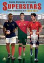 Titel: "Goles, Victorias y Triunfos, SUPERSTARS, Héroes futbolísticos de la EURO 2024". Illustration: Drei Fußballspieler.