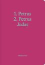 1. Petrus, 2. Petrus, Judas. Bibeljournal. Der Hintergrund ist pink mit türkisem Text.