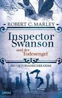 „Inspector Swanson und der Todesengel“ steht in großen Buchstaben. Dunkle, mystische Szene mit Grabsteinen und einem Engel.