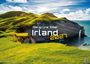„Die grüne Insel Irland 2027.“ Weite grüne Hügel vor steilen Klippen, dahinter blaues Meer und Himmel.