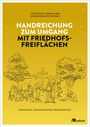 "Handreichung zum Umgang mit Friedhofsfreiflächen", gelber Hintergrund, gezeichnete Menschen und Bäume, Logo "oekom".