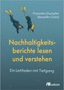 Text: "Nachhaltigkeitsberichte lesen und verstehen. Ein Leitfaden mit Tiefgang." Illustration: Zwei Taucher im Wasser.