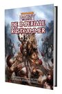 "Warhammer Fantasy Rollenspiel: Die Imperiale Rüstkammer. Leitfaden für Ritter, Söldner und Soldaten." Illustration: Schlachtenszene mit Rittern in Rüstungen.