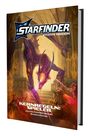 Logo mit Text "Starfinder Zweite Edition". Darunter "Kernregeln: Spieler". Szene: Sci-Fi-Kreatur kämpft gegen Figuren.