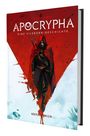 APOCRYPHA: EINE VILEBORN-GESCHICHTE, unten "SZENARIOBUCH". Illustration eines vermummten Kriegers in Rot.