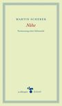 Text: "Martin Scherer: Nähe - Vermessung einer Sehnsucht. zu Klampen ESSAY." Schlichtes Design mit Zierrahmen.